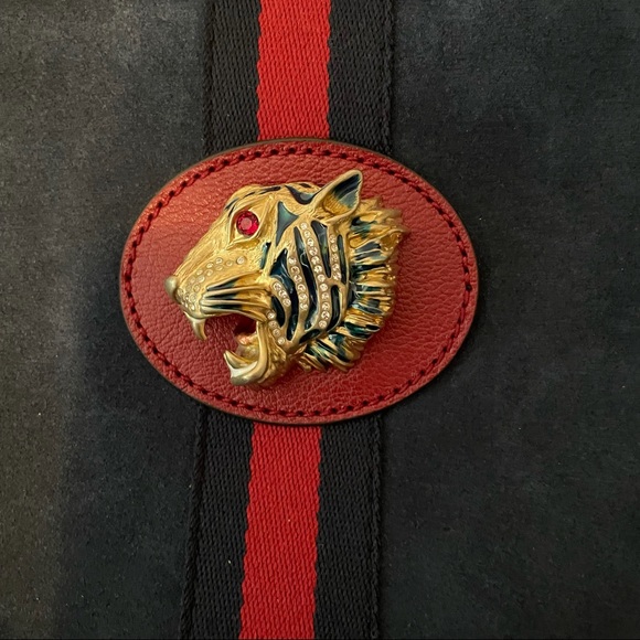 Gucci Rajah Large Blue Suede Tote RARE!!! - Picture 5 of 8